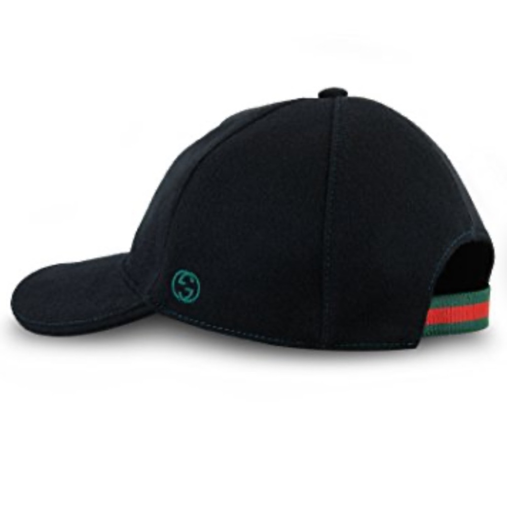 Authentic Gucci Black Cap with Green and Red Stripe - Picture 1 of 10